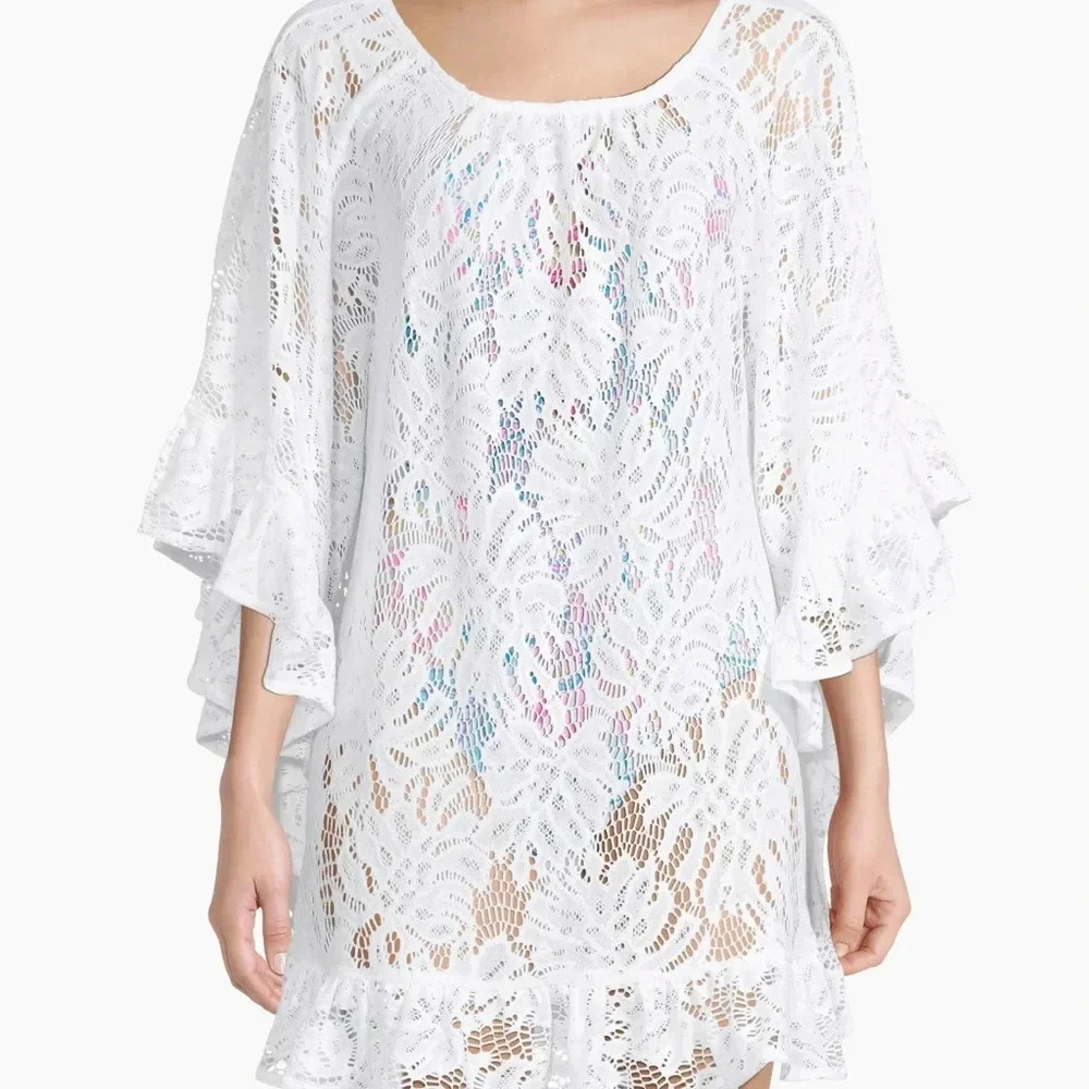 Lilly Pulitzer Atley Ruffle Resort White Swim Cover Up size XXS/XS - Picture 2 of 13